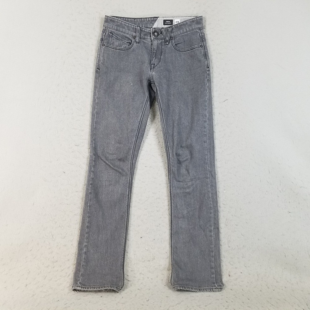 Volcom Jeans Men 28 Grey Vorta Slim Straight Stretch Denim Pants A1931501